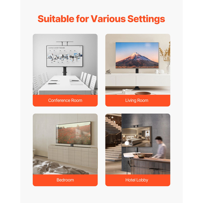 VEVOR Μηχανοκίνητη βάση στήριξης ανύψωσης τηλεόρασης 132 lbs Φορτίο με τηλεχειριστήριο