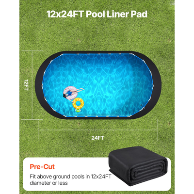 VEVOR 12x24 ft Oval Pool Liner Pad for Pool Pools Heavy Duty Pool