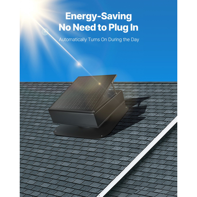 VEVOR Solar Roof Attic Exhaust Fan 35W with Smart Thermostat Brushless Motor