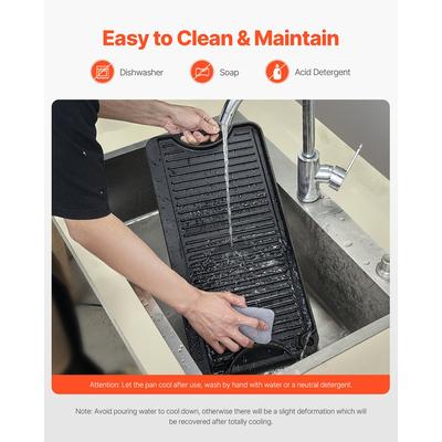 VEVOR 20x10 σε αναστρέψιμη σχάρα ψησταριάς προ-ωριμασμένο μπάρμπεκιου μαντεμένιο τηγάνι