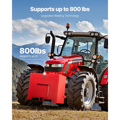 VEVOR Ballast Box 3 Point Κατηγορία 1 Tractor Quick Tach Hitch Αντίβαρο κόκκινο