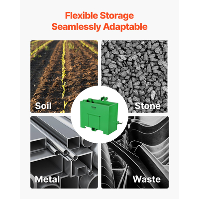 VEVOR Ballast Box 3 Point Κατηγορία 1 Tractor Easy Tach Hitch Αντίβαρο πράσινο