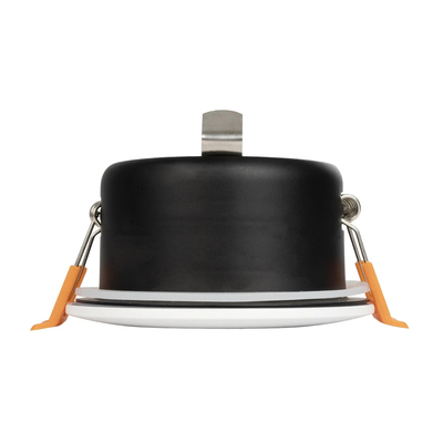 GloboStar® 60889 GASPAR Χωνευτό Στρόγγυλο Σποτ Οροφής για Λάμπα MR16/GU10 IP65 - Αλουμίνιο & Γυαλί - Φ8.5 x Υ4.2cm - Λευκό & Διάφανο - 5 Χρόνια Εγγύηση