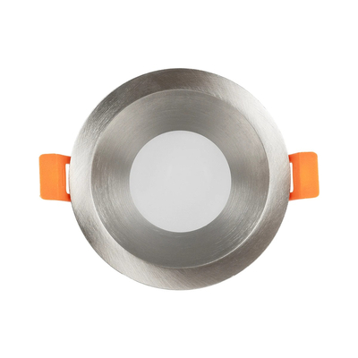 GloboStar® 61461 GASPAR Χωνευτό Στρόγγυλο Σποτ Οροφής για Λάμπα MR16/GU10 IP65 - Αλουμίνιο & Γυαλί - Φ8.5 x Υ4.4cm - Ασημί & Διάφανο - 5 Χρόνια Εγγύηση