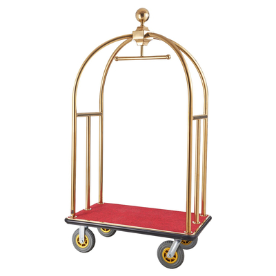VEVOR Hotel Luggage Cart 1500 LBS Stainless Steel Bellman&#039;s Cart Curved Uprights