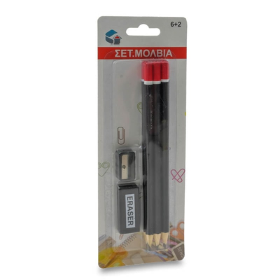 Σετ μολύβια (6 τεμάχια) + γομολάστιχα+ξύστρα