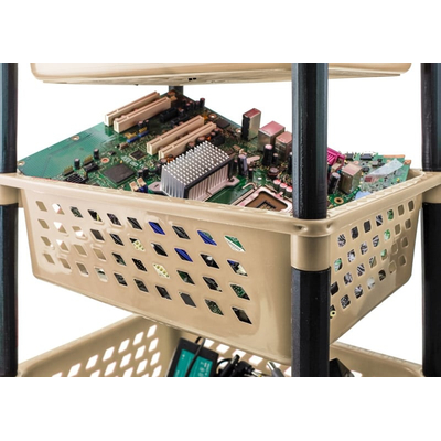 Τροχήλατος Εργαλειοφορέας Μπεζ Πλαστικό