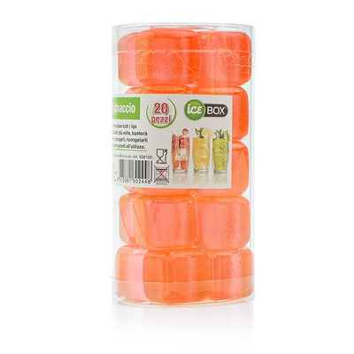 FrostBar Πλαστικά Παγάκια Reusable Πορτοκαλί (20 τμχ)