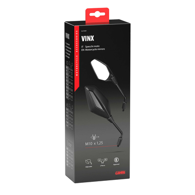 ΚΑΘΡΕΠΤΕΣ MOTO VINX M10x1,25 DX+SX ΣΕ ΜΑΥΡΟ ΧΡΩΜΑ LAMPA - 2 ΤΕΜ.