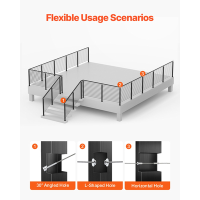 Κιγκλίδωμα καλωδίου VEVRO 42x2x2 ίντσες με τρύπες σε σχήμα L 1JZLGZXHS1065S1EW001V0