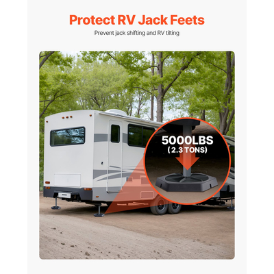 RV Leveling Pads 5000lbs 4 Pcs Rubber Trailer Jack Pads για 10" στρογγυλά πόδια
