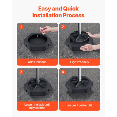 RV Leveling Pads 5000lbs 4 Pcs Rubber Trailer Jack Pads για 10" στρογγυλά πόδια