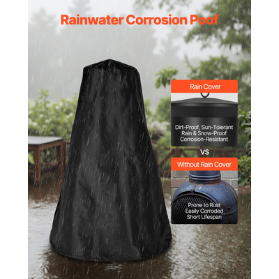 VEVOR Σιδερένιο τζάκι εξωτερικού χώρου Chiminea 22 ιντσών με πλέγμα ψησίματος & παλτό καμινάδας