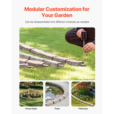 VEVOR Fake Stone Landscape Bord 46,2 x 2,2 in Lawn Edge Ανθεκτική στο ξεθώριασμα