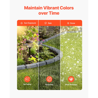 VEVOR Fake Stone Landscape Edge 46,2 x 2,2 in Garden Lawn Edge for Walkway