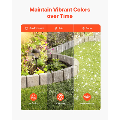 VEVOR Fake Stone Landscape Edge 46,8x3,9 in Lawn Edge Ανθεκτικά στο ξεθώριασμα