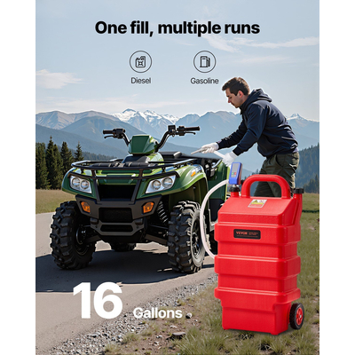 Φορητό ρεζερβουάρ καυσίμου VEVOR Fuel Caddy 16 γαλονιών με ηλεκτρική αντλία μεταφοράς 12V DC