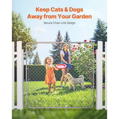 VEVOR Chain Link Fence Gate Fit 3 ft x 4 ft Garden Fence Gate Posts Δεν περιλαμβάνονται