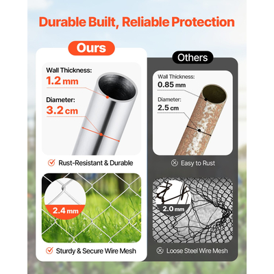 VEVOR Chain Link Fence Gate Fit 2,2-6 ft x 6 ft Garden Gate Posts Δεν περιλαμβάνονται