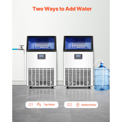 VEVOR Commercial Ice Maker Ανεξάρτητη Μηχανή Ντουλάπας 150lbs/24H 45 Ice Cubes