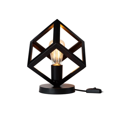 GloboStar® DISE 203-0272 Μοντέρνο Eπιτραπέζιο Φωτιστικό Μονόφωτο 1 x E27 IP20 Μαύρο Πλαστικό - Μ18 x Π18 x Υ22cm