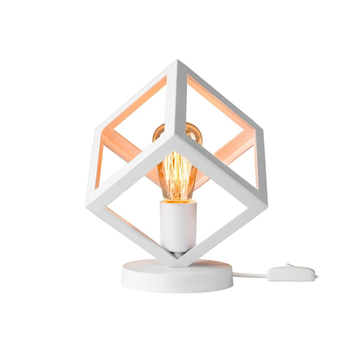 GloboStar® DISE 203-0273 Μοντέρνο Eπιτραπέζιο Φωτιστικό Μονόφωτο 1 x E27 IP20 Λευκό Πλαστικό - Μ18 x Π18 x Υ22cm