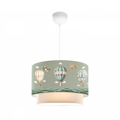GloboStar® BALLON 204-0120 Παιδικό Κρεμαστό Φωτιστικό Φιγούρα Μονόφωτο 1 x E27 IP20 Πολύχρωμο Ύφασμα - Μ30 x Π30 x Υ70cm