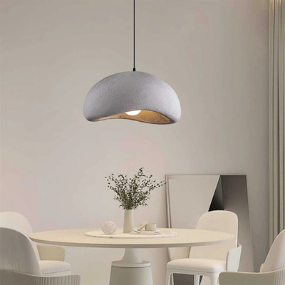 GloboStar® STONE 204-0124 Μοντέρνο Κρεμαστό Φωτιστικό Καμπάνα Μονόφωτο 1 x E27 IP20 Γκρι Πολυστερίνη με Γκρι Ρητίνη - Μ31.5 x Π35 x Υ26cm