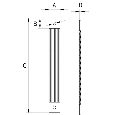 19922 | 19922 | ΕΥΚΑΜΠΤΟΣ ΑΓΩΓΟΣ ΓΕΦΥΡΩΣΗΣ 50mm² L400x40mm E-Cu/Esn Τρύπες Φ12mm