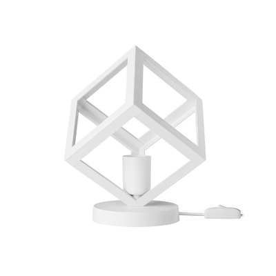 GloboStar® DISE 203-0273 Μοντέρνο Eπιτραπέζιο Φωτιστικό Μονόφωτο 1 x E27 IP20 Λευκό Πλαστικό - Μ18 x Π18 x Υ22cm