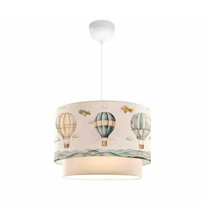GloboStar® BALLON 204-0121 Παιδικό Κρεμαστό Φωτιστικό Φιγούρα Μονόφωτο 1 x E27 IP20 Πολύχρωμο Ύφασμα - Μ30 x Π30 x Υ70cm