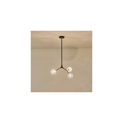 ΦΩΤΙΣΤΙΚΟ ΚΡΕΜΑΣΤΟ 3ΦΩΤΟ 3ΧG9  MAX15W 800Χ900mm ΜΑΥΡΟ-ΓΚΡΙ ARTE ILLUMINA ATOM