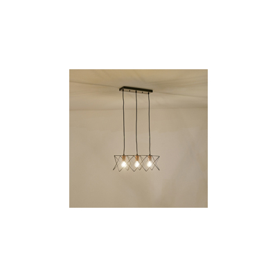 ΦΩΤΙΣΤΙΚΟ ΚΡΕΜΑΣΤΟ ΜΕΤΑΛΛΟ 3ΦΩΤΟ 3XE27  MAX 15W 517X175X1240mm ΜΑΥΡΟ ARTE ILLUMINA BRAWCK