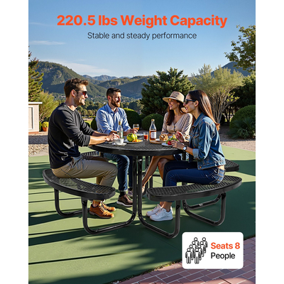 Τραπέζι πικνίκ VEVOR Σετ έπιπλα τραπεζαρίας εξωτερικού χώρου από ατσάλι, ανθεκτικό στις καιρικές συνθήκες