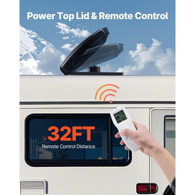 VEVOR RV Vent ανεμιστήρα οροφής 14 ιντσών αναστρέψιμος με ηλεκτρικό καπάκι βροχής
