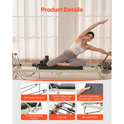 Εξοπλισμός γυμναστικής για το σπίτι VEVOR Foldable Pilates Reformer Pilates