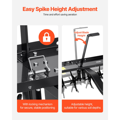 VEVOR 40" Tow Behind Plug Aerator with Universal Hitch Lawn Aerator Row Πίσω