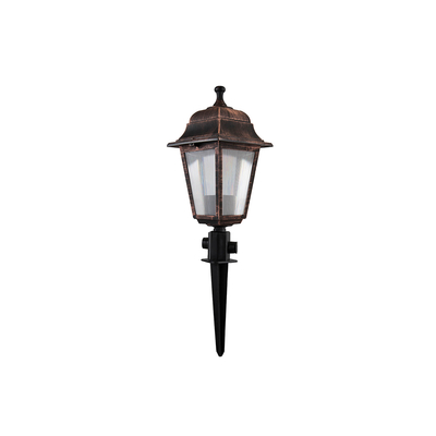 GloboStar® SOLME 203-0218 Vintage Καρφωτό Φωτιστικό Φαναράκι Μονόφωτο 1 x E27 IP44 Χάλκινο Πλαστικό Σώμα - Μ15 x Π15 x Υ50cm
