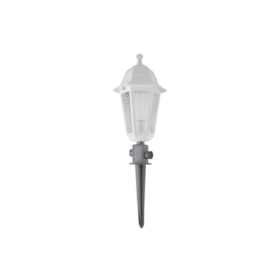 GloboStar® SOLME 203-0223 Vintage Καρφωτό Φωτιστικό Φαναράκι Μονόφωτο 1 x E27 IP44 Λευκό Πλαστικό Σώμα - Μ15 x Π15 x Υ45cm