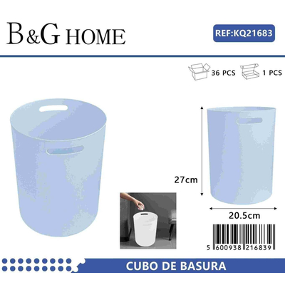 Κάδος απορριμμάτων μπάνιου πλαστικός - Light Blue - 21683