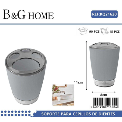 Θήκη οδοντόβουρτσας πλαστική - Grey - 21620