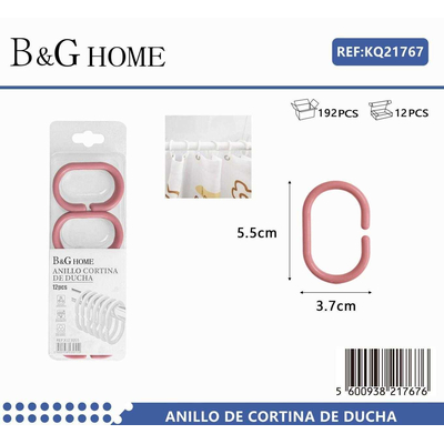 Κρίκοι κουρτίνας μπάνιου - Pink - 21767