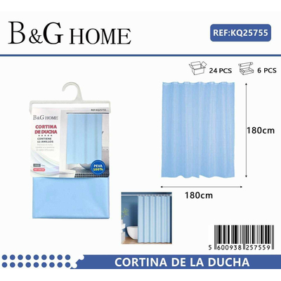 Κουρτίνα μπάνιου - Light Blue - 1.8x1.8m - 25755