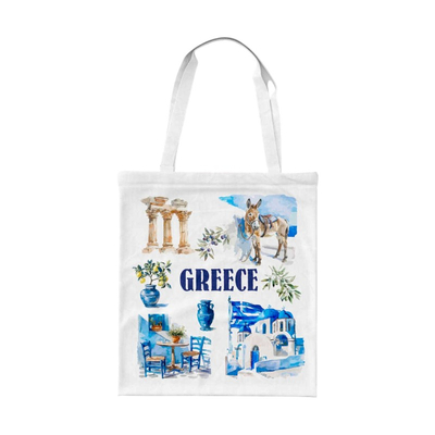 Υφασμάτινη τουριστική τσάντα καμβάς - Greece - 40x35cm - 221059