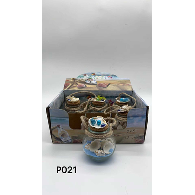 Διακοσμητικό Souvenir - Μπουκαλάκι με κοχύλια - 6pcs - 251698