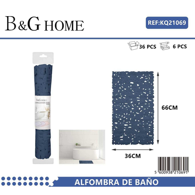 Αντιολισθητικό πατάκι μπάνιου - M0840 - 36x66cm - Blue - 21069