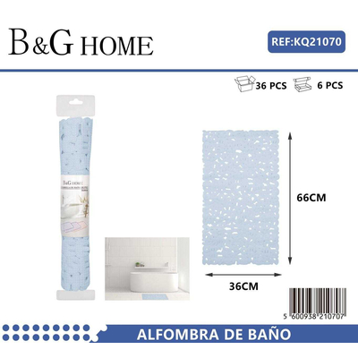 Αντιολισθητικό πατάκι μπάνιου - M0842 - 36x66cm - Light Blue - 21070