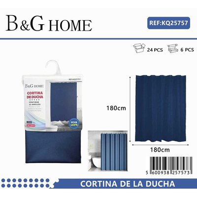 Κουρτίνα μπάνιου - Blue - 1.8x1.8m - 25757