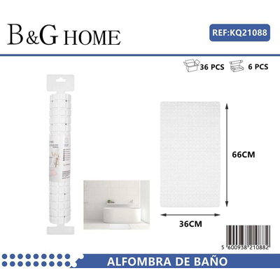 Αντιολισθητικό πατάκι μπάνιου - M0829 - 36x66cm - White - 21088