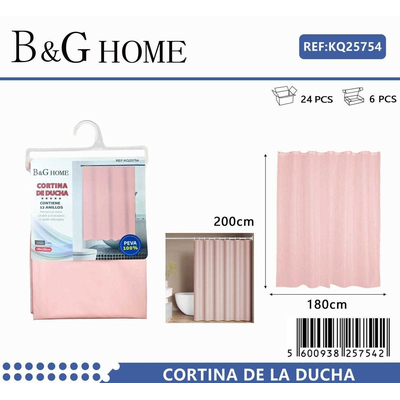 Κουρτίνα μπάνιου - Light Pink - 1.8x2m - 25754